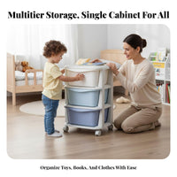 Multi-Tier Shelf with Bins Large Capacity Storage Center with Bins and Shelves