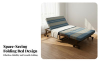 Portable Rest Cot Foldable Design Single Folding Bed Space-Saving Single Person Futon Bed for Office Workers, Small Apartments, Guest Room