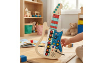 Guitar Busy Board Interactive Wooden Busy Board Compact Switch Toy for Airplane
