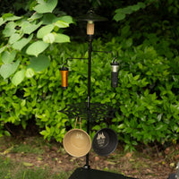 WELLHIKE Outdoor Double Head Lamp Stand, Portable Metal 1/4 Interface, Adjustable Length for Camping Table