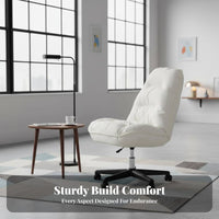 Luxuriously Soft Armless Rolling Chair Easy Assembly Office Furniture Adjustable