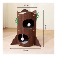 Kitten Tree with Cave Winter Warm Pet Furniture Stable Base for Living Room