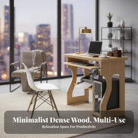 Desk with Storage Shelves sturdy Wood Computer Table Space Saving for Students