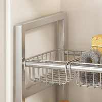 Under-Sink Storage Rack, Stainless Steel, Pot Storage, Kitchen Organization, 2-Tier Drawer