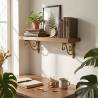 Cast Iron Shelf Bracket Rubbed Gold Look Ornate Cast Iron Corbel