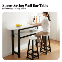 Minimalist High Top Table Sturdy Steel Frame Living Room Divider Table Space Saving Home Furniture for Homeowners, Adults, Cafe, Dining Area, Entryway