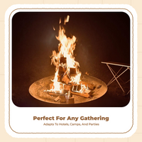 Portable Steel Fire Pit, Wood Burning, Outdoor Use