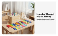 Color and Shape Sorting Toy Multiple Play Modes Wooden Shape Sorter Box Develops Fine Motor Skills Color Sorting Box for Kids, Preschoolers, Preschool