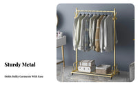 Single-Rod Clothing stand featuring Shelf Nordic appearance Garment Rack Minimalist Design Easy Assembly for Students