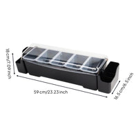 Bar Organizer with Transparent Lid Easy to Clean Condiment Organizer with Removable Cups Holder for Caterers