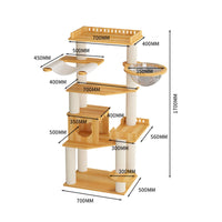 Cat Perch with Scratching Posts Solid Wood Multi-Level Pet Perch All Seasons Pet Furniture for Kittens