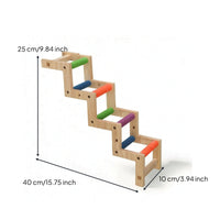 Z-Shaped Bird Climbing Ladder Natural Wood Wooden Bird Ladder Easy to Install Exercise for Birdcage