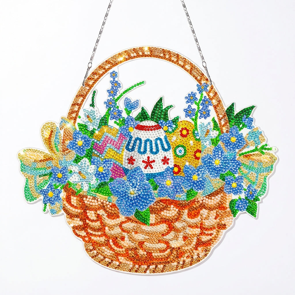 DIY Crystal Art Wreath Single-Sided Design Easter Hanging Decoration Sparkling Rhinest Single S DIY Rhinest Single Art Wreath for Crafters, Teens