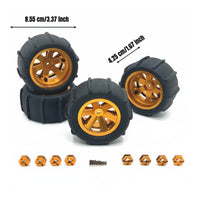 4 Pieces 1:12 1:14 1:16 1:18 Sand Racer Paddle Wheel Set High Grip Aluminum Unpaved-Surface Wheels for Beach