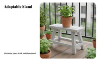 Small Four-Legged Pedestal Distressed Finish Plant Stand Retro Design for Patio