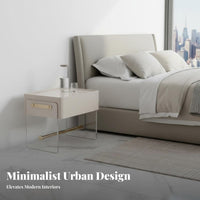 Clear C-curved Stand Transparent Design Nightstand single-piece-Piece Construction