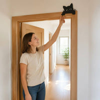 Metal Feline Door Topper Long-Lasting Black Feline Door Topper Adorable