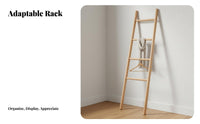 Japanese Design Design Leaning Blanket Rack Space-Saving Decorative Blanket Ladder Multi-Functional Clothes Stand Multifunctional for Minimalists, Apartment Dwellers, Gift Givers, Bedroom, Entryway, Living Room, Bathroom