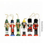 6 Pieces Nutcracker Ornament Small Nutcracker Ornaments Detailed Soldier Nutcrackers for Tabletop