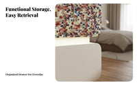 Tessellated Pattern End Table Luxurious Appearance Multi-Compartment Accent Cabinet Large Capacity Storage Nightstand for Bedside, Guest Room