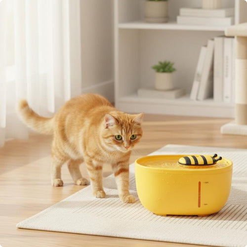 Bee Feline Water Fountain Filter Automatic Pet Waterer Quadruple Filtration