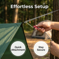 Camping Tent Accessories with Reflective Guy Ropes, Aluminum Alloy Pegs, Adjustable Poles for Outdoo - Image 3