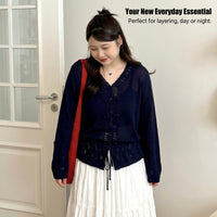 Cardigans for Women with Crochet Flower Detail, Ladies with Adjustable Tie Belt, Long Sleeve Summer for Spring