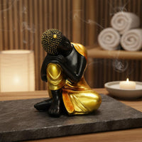 Resin Buddha Ornament Handmade Craft Seated Buddha Statue Jewel Embellishments