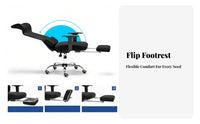 Reclining Highspine Chair with Footrest Lumbar Support for Study Room, Studesknts