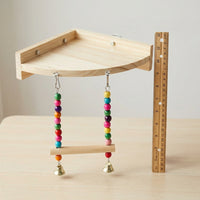 Bird stand with Perch, Hanging Swing and Ladder for Parakeets Cockatiels, Screw-on Cage Bar Stand for Medium Birds