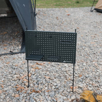 Camping Rack with Hooks Black Pegboard with Hooks Space-Saving Pegboard Rack for Outdoor Enthusiasts
