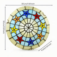 Stained Glass Ceiling Light Colorful Fixture Decorative for Bedroom, Hallway