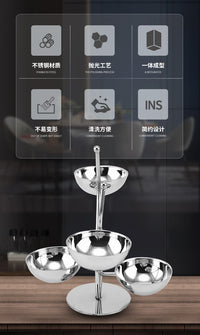 KTV多层不锈钢小吃架 酒店水果盘小吃碟 创意果碟多用不锈钢味碟