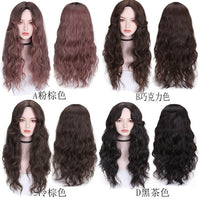 日韩新品假发女长卷发羊毛卷玉米烫中分无刘海全头套外贸现货批发