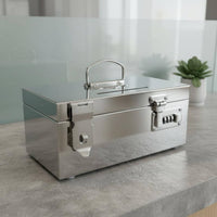 Stainless Steel Money Box with Code Lock, Kids Coin Bank, Metal Handheld