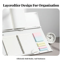 double-tier Document Holder Sturdy Construction 2-Tier Computer Riser Easy Assembly