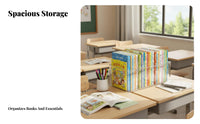 Extendable Book organizer Transparent frame lessonroom container Rolling casters for educators