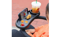 Material Baby Stroller Food Tray Easy to Install Universal Stroller Snack Tray Anti-Slip Clamp 360° Rotatable for Babies, Toddlers, Outdoor, Travel
