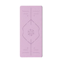Anti-Slip Exercise Mat with Alignment Lines Textured Exercise Mat with Carrying Strap Easy to Clean Portable for Yogis, Home Gym