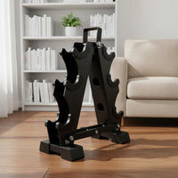 3-Tier Dumbbell Rack Easy Access Foldable Dumbbell Stand Commercial-Grade Fitness Storage for Workout Room