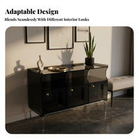 Light Luxury Aesthetic Ribbed Acrylic Cabinet Modern design Transparent Curio Cabinet semi-transparent Doors Storage Unit Multi-Functional for Interior Decorators, Collectors, Homeowners, Living Room, Entryway, Bedroom, Playroom