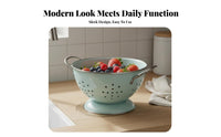 Metal Fruit Strainer Rust-Resistant Kitchen Draining Basket Perforated Food Basket Versatile Draining Bowl with Handles