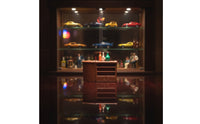 1:64 Scale Miniature Bar Counter Wood-Grain Bar Counter with Bottles Simple Dollhouse Pub Set Detailed for Collectors