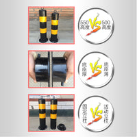 Thickened Steel Pipe Warning Post with Reflective Stripe, 304 Stainless Steel, Detachable
