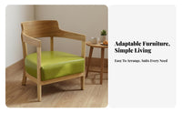 Upholstered Wood Frame Armchair firm support Foam Padding for Homeowners, Adults