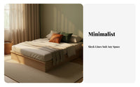 Hotel Grade Headboardless Box Bed Minimalist Design Wooden Bed Frame Space-Saving Bedroom Furniture Sturdy Construction for Guesthouse managers, Apartment Dwellers, Students, Guest Room, Dormitory