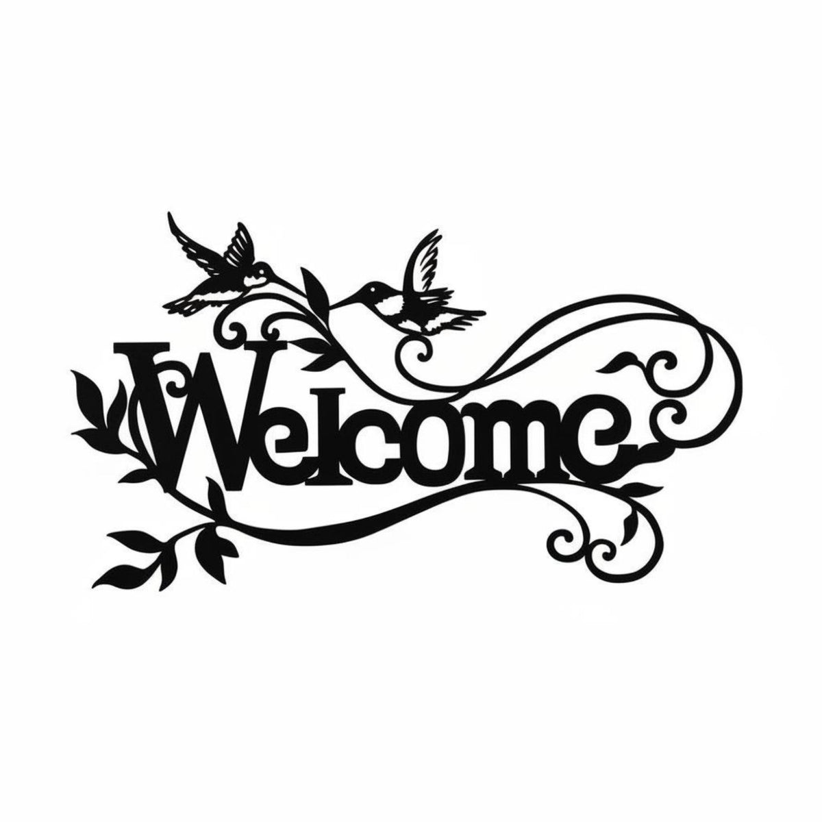 Iron Welcome Sign Cut Front Door Welcome Decor Indoor Outdoor Use Front Door Hanger for Entryway, Porch, Patio