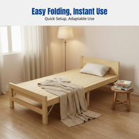 Hardwood Folding Bed, Portable, No Assembly, Thickened, Quiet, Office, Home