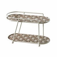 Light Luxury Design Iron Makeup Stand Space Saver Double Layer Cosmetic Rack Large Capacity for Dressing Table, Bedroom, Bathroom Counter