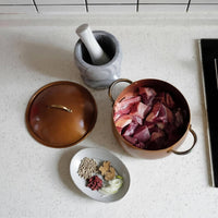 Copper Pot with Lid Handmade Stewpot Rounded for Home Cooks